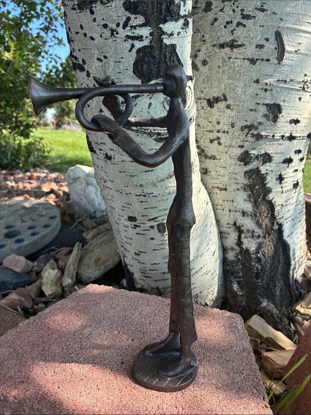 1999 Elegant Expressions "Iron Musician" Trumpet Player Sculpture